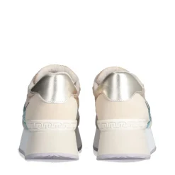 Sneakers Platform Donna LIU JO Dreamy 03 in Suede Nylon e Glitter colore Ecru Green Turquoise