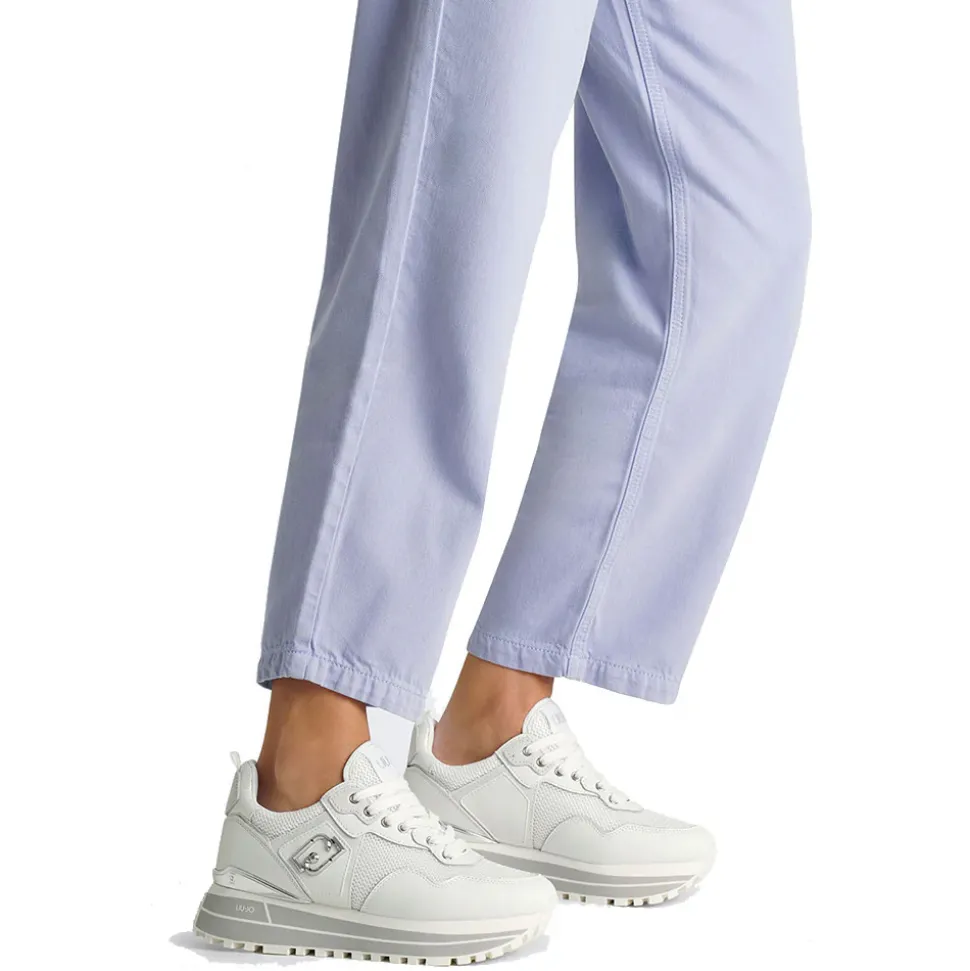 Sneakers Platform Donna LIU JO Maxi Wonder 01 in Pelle e Mesh White