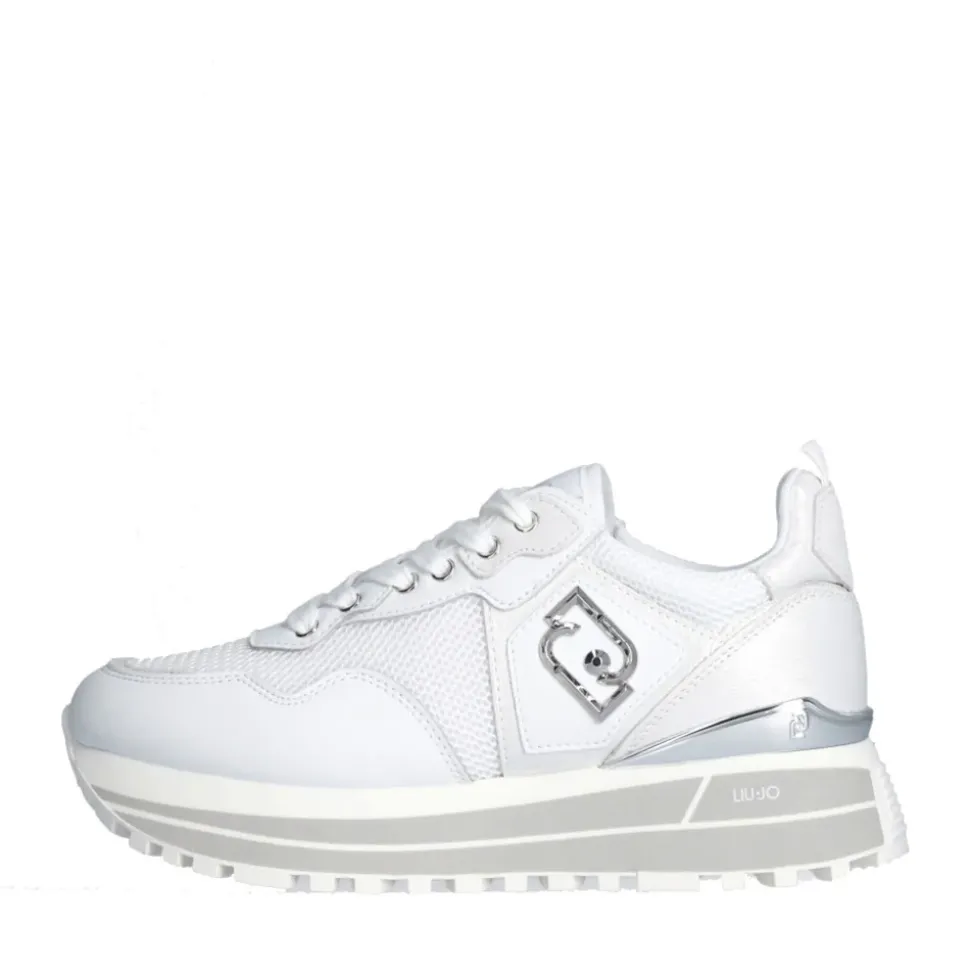 Sneakers Platform Donna LIU JO Maxi Wonder 01 in Pelle e Mesh White
