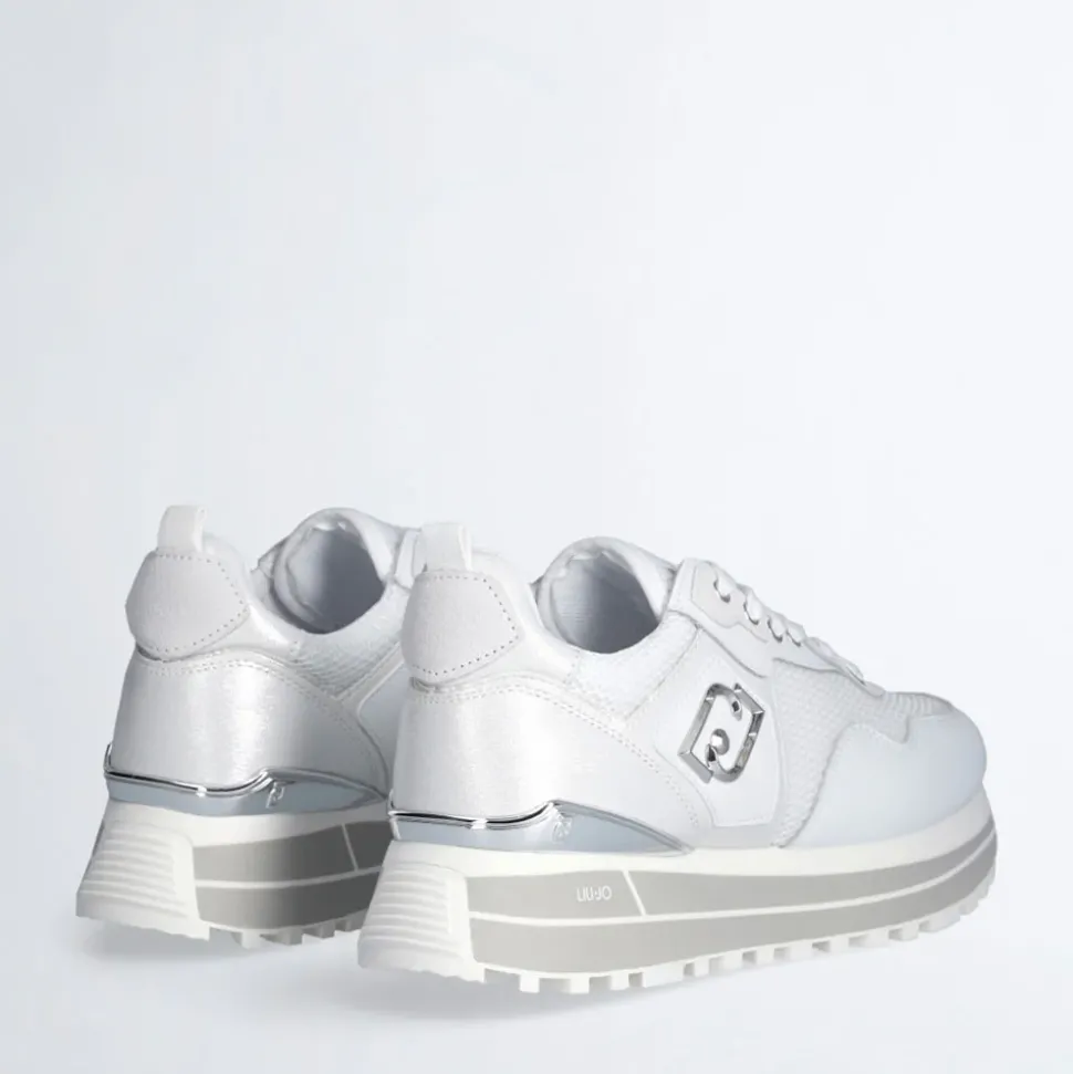 Sneakers Platform Donna LIU JO Maxi Wonder 01 in Pelle e Mesh White