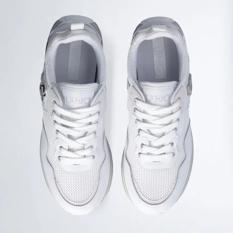 Sneakers Platform Donna LIU JO Maxi Wonder 01 in Pelle e Mesh White