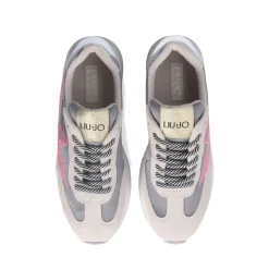 Sneakers Platform Donna LIU JO Dreamy 03 in Suede Nylon e Glitter colore Sand Grey Fuxia Orange