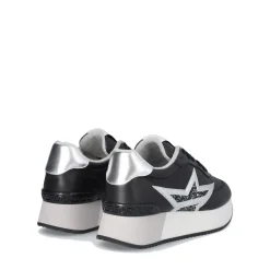 Sneakers Platform Donna LIU JO Dreamy 03 in Pelle e Suede e Glitter colore Black Silver