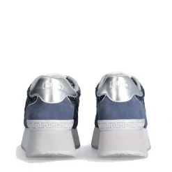 Sneakers Platform Donna LIU JO Dreamy 02 in Suede e Tweed Blu