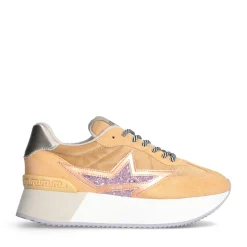 Sneakers Platform Donna LIU JO Dreamy 03 in Suede Nylon e Glitter colore Orange Caramel Violet