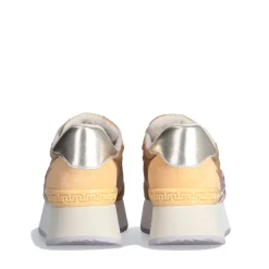 Sneakers Platform Donna LIU JO Dreamy 03 in Suede Nylon e Glitter colore Orange Caramel Violet
