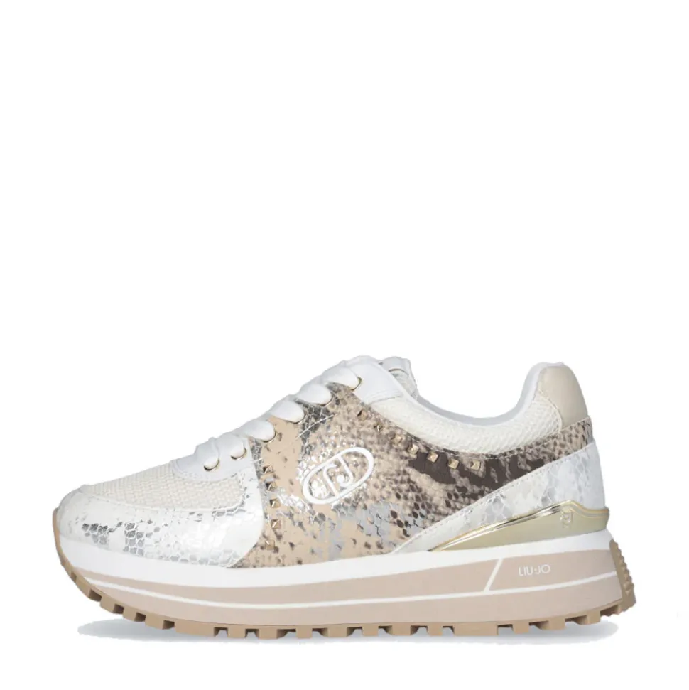 Sneakers Platform Donna LIU JO Maxi Wonder 87 in Pelle e Mesh stampa Pitone