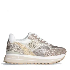 Sneakers Platform Donna LIU JO Maxi Wonder 73 Full Glitter e Inserti in Lurex Gold