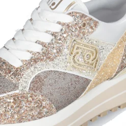 Sneakers Platform Donna LIU JO Maxi Wonder 73 Full Glitter e Inserti in Lurex Gold