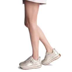 Sneakers Platform Donna LIU JO Maxi Wonder 73 in Pelle Laminata Avorio