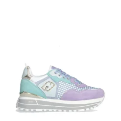Sneakers Platform Donna LIU JO Maxi Wonder 73 in Suede e Mesh Viola e Azzurro
