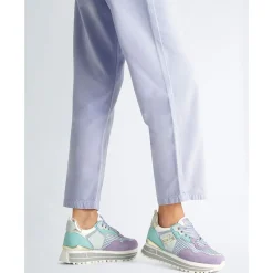 Sneakers Platform Donna LIU JO Maxi Wonder 73 in Suede e Mesh Viola e Azzurro