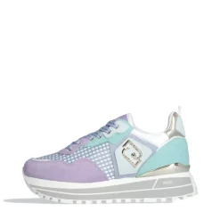 Sneakers Platform Donna LIU JO Maxi Wonder 73 in Suede e Mesh Viola e Azzurro
