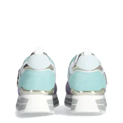 Sneakers Platform Donna LIU JO Maxi Wonder 73 in Suede e Mesh Viola e Azzurro