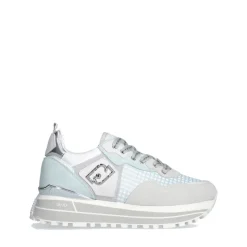 Sneakers Platform Donna LIU JO Maxi Wonder 73 in Suede e Mesh Purity e Water