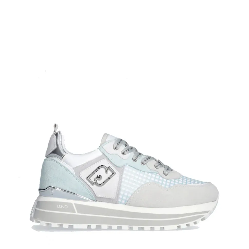 Sneakers Platform Donna LIU JO Maxi Wonder 73 in Suede e Mesh Purity e Water