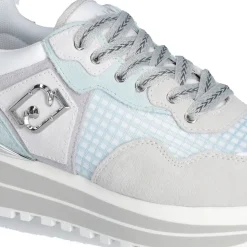 Sneakers Platform Donna LIU JO Maxi Wonder 73 in Suede e Mesh Purity e Water