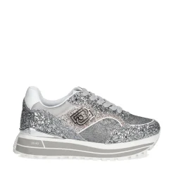 Sneakers Platform Donna LIU JO Maxi Wonder 73 Full Glitter e Inserti in Lurex Silver