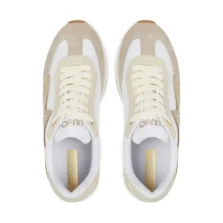 Sneakers Platform Donna LIU JO Dreamy 03 in Suede e Mesh White Light Gold