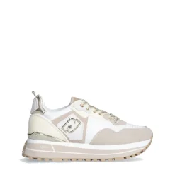 Sneakers Platform Donna LIU JO Maxi Wonder 73 in Suede e Mesh Sand e Yellow