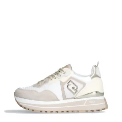 Sneakers Platform Donna LIU JO Maxi Wonder 73 in Suede e Mesh Sand e Yellow