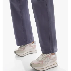 Sneakers Platform Donna W6YZ Deva-W. in Tessuto Tecnico e Suede Cipria Milk e Lilac