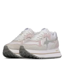 Sneakers Platform Donna W6YZ Deva-W. in Tessuto Tecnico e Suede Cipria Milk e Lilac