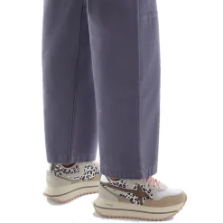 Sneakers Platform Donna W6YZ Deva-W. in Tessuto Tecnico e Suede Beige White e Black