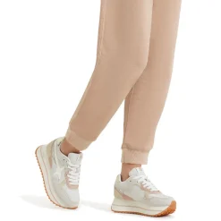 Sneakers Platform Donna W6YZ Deva-W. in Tessuto Tecnico e Suede White Beige e Platinum