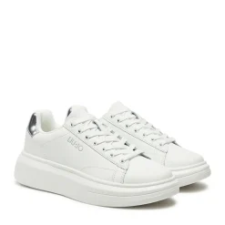 Sneakers Platform LIU JO Babol 01 in Pelle Bianca con Inserti Silver