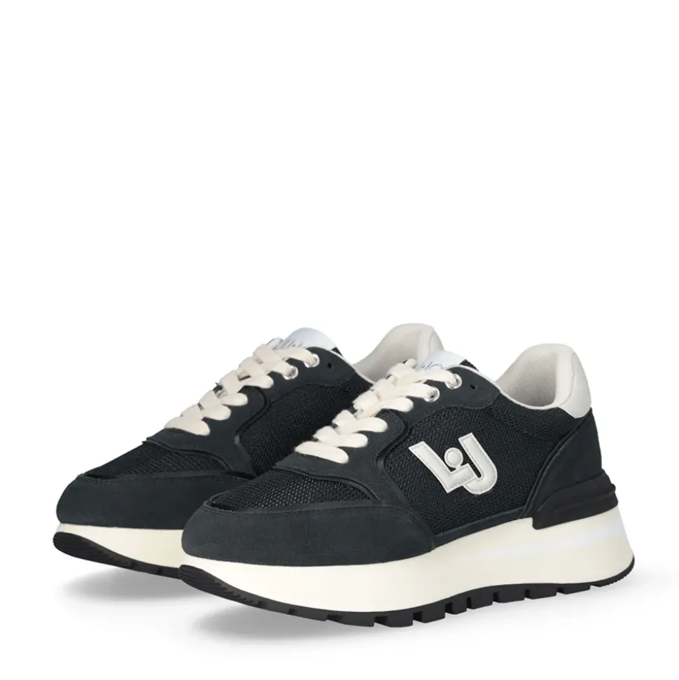 Sneakers Platform LIU JO Amazing 25 in Suede e Brighty Mesh Off Black