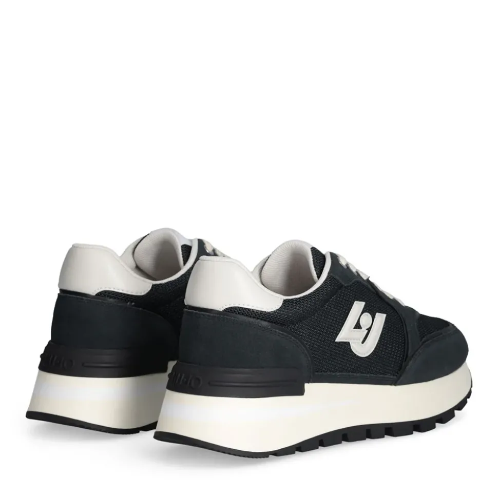 Sneakers Platform LIU JO Amazing 25 in Suede e Brighty Mesh Off Black