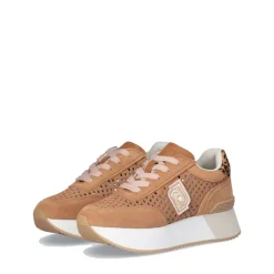 Sneakers Platform LIU JO Dreamy 11 in Pelle Laminata e Traforata Marrone