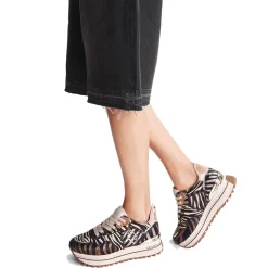 Sneakers Platform LIU JO Maxi Wonder 01 in Pelle Effetto Pony Animalier Multicolor