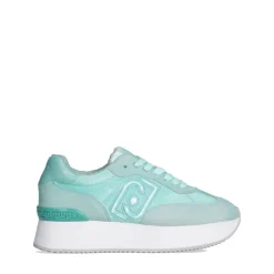 Sneakers Platform LIU JO Dreamy 02 in Suede e Nylon Verde Acqua