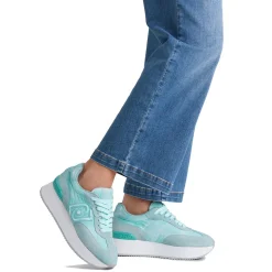 Sneakers Platform LIU JO Dreamy 02 in Suede e Nylon Verde Acqua