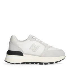 Sneakers Platform LIU JO Amazing 25 in Suede e Brighty Mesh Off White