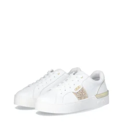 Sneakers Platform LIU JO Silvia 906 Bianche con Inserto Glitter Oro