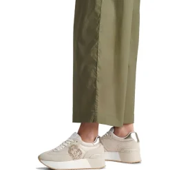 Sneakers Platform LIU JO Dreamy 02 in Suede e Mesh con Logo Glitter Ecru Light Gold