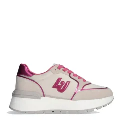 Sneakers Platform LIU JO Amazing 25 in Suede e Nylon Beige e Fuxia