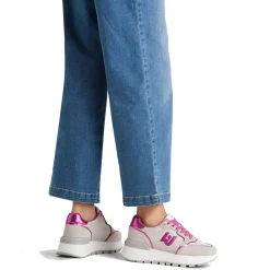 Sneakers Platform LIU JO Amazing 25 in Suede e Nylon Beige e Fuxia