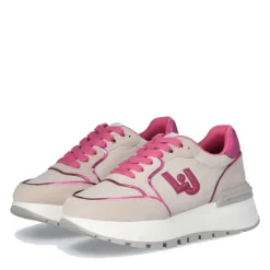 Sneakers Platform LIU JO Amazing 25 in Suede e Nylon Beige e Fuxia