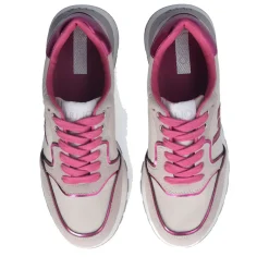 Sneakers Platform LIU JO Amazing 25 in Suede e Nylon Beige e Fuxia