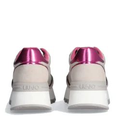 Sneakers Platform LIU JO Amazing 25 in Suede e Nylon Beige e Fuxia