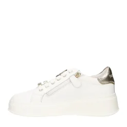 Sneakers Platform PATRIZIA PEPE Girl linea Flycharms in Pelle Bianca