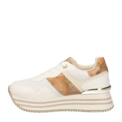 Sneakers Running 1A Classe Alviero Martini in Mesh Bianco e Inserti Geo Beige 2159