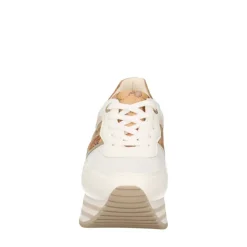Sneakers Running 1A Classe Alviero Martini in Mesh Bianco e Inserti Geo Beige 2159