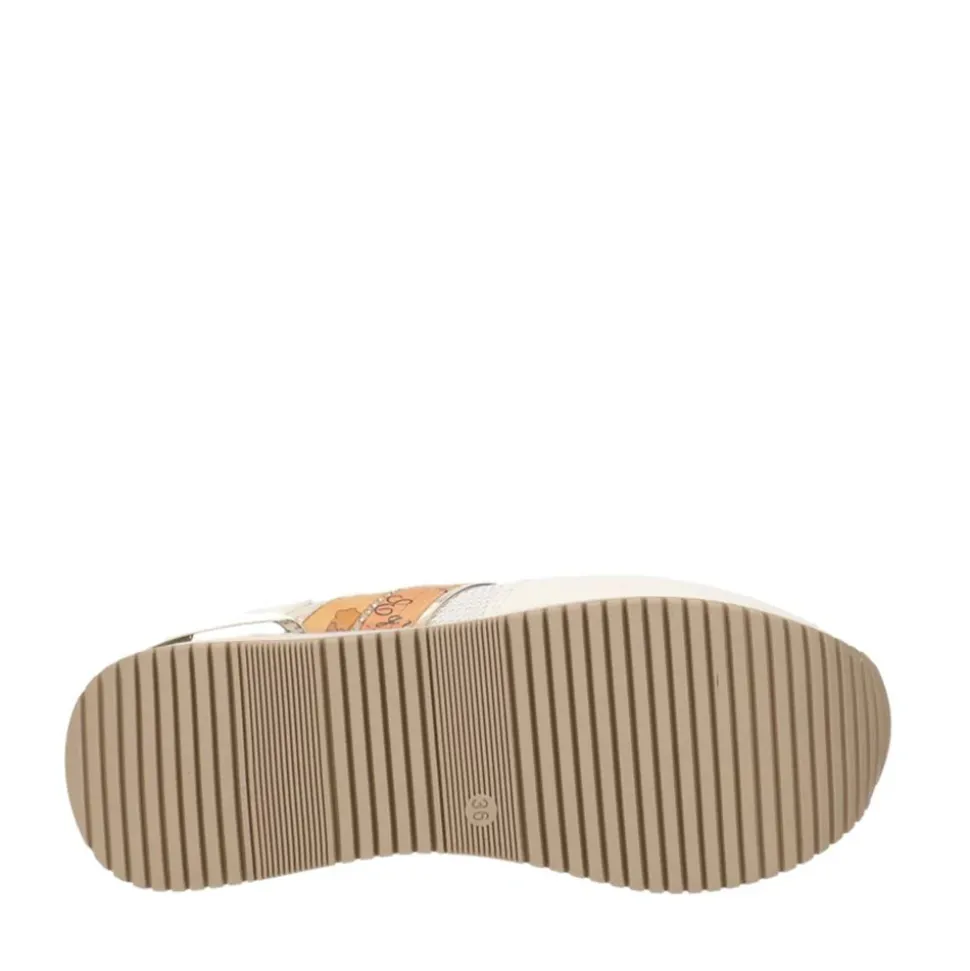 Sneakers Running 1A Classe Alviero Martini in Mesh Bianco e Inserti Geo Beige 2159