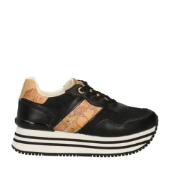 Sneakers Running 1A Classe Alviero Martini in Mesh Nero e Inserti Geo Beige 2159