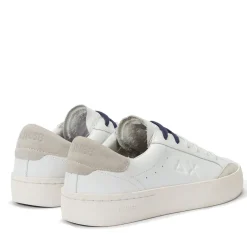 Sneakers Uomo Sun68 Street Leather in Pelle Bianca